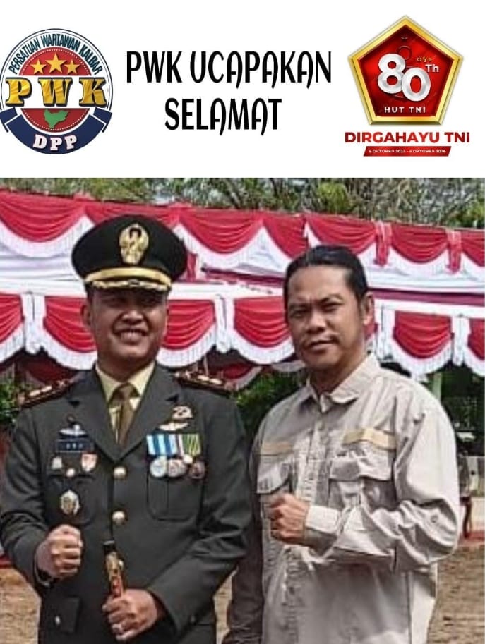 Ketua PWK Hadiri Undangan Upacara Bersama HUT TNI ke 80 di Lapangan Kodim 1203 Ketapang