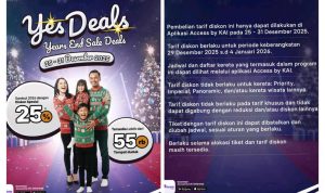 Libur Akhir Tahun Lebih Hemat, KAI Daop 7 Madiun Beri Diskon 25% Kelas Eksekutif hingga Rp390 Ribuan