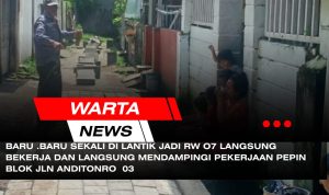 RW 07. langsung meninjau pekerjaan jln pepin blok di jln anditonro 3 
