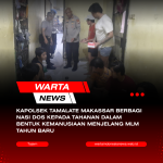 KAPOLSEK TAMALATE BERBAGI NASI DOS KEPADA TAHANAN DALAM BENTUK KEMANUSIAAN MENJELANG MLM TAHUN BARU