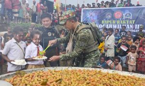 Peringati Hari Gizi Nasional, Kogabwilhan III Gelar Dapur Rakyat Bersama Bobon Santoso di Papua Pegunungan