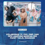 Kolaborasi TP.PKK.DWP, Dan OPD Lampung Bagikan 300 Paket Takjil Ramadhan