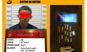 Patroli Kamtibmas Berbuah Penindakan, Personel Polsek Idi Rayeuk Amankan Terduga Pelaku Narkoba, 12 Paket Sabu Disita