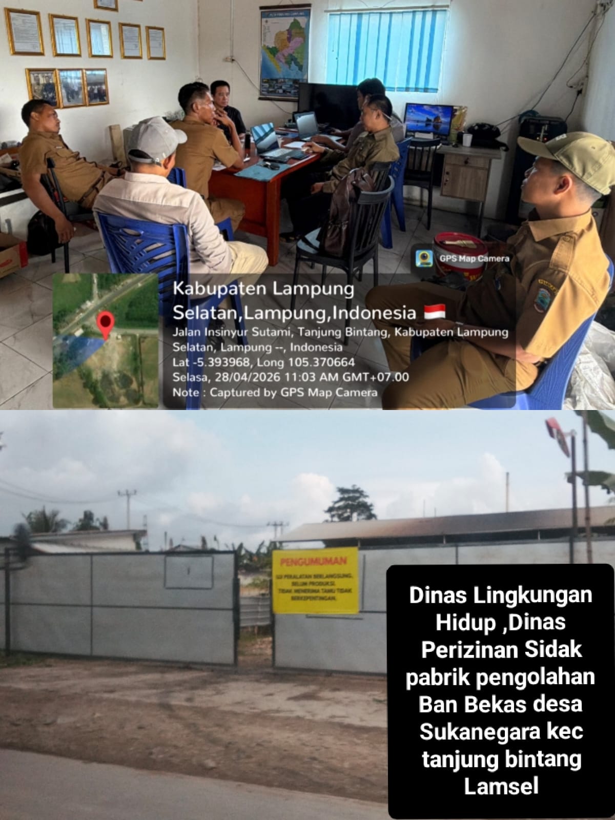 Dinas Lingkungan Hidup , Dinas Perizinan Sidak PT Samudra New Indonesia Tanjung Bintang Lampung Selatan