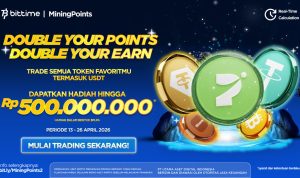 Nilai Tukar Rupiah Terus Melemah, Bittime Hadirkan Mining Points 2.0 #DoubleEarnDoublePoints, dengan Prize Pool lebih dari ,000