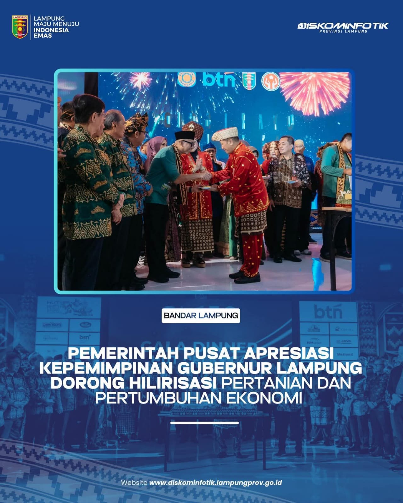 Pemerintah Pusat Apresiasi Pemimpin Gubernur Lampung Dorong Hilirisasi