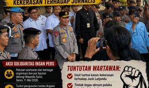 PERS BUKAN MUSUH. Ratusan Wartawan Kepung Polda Sulut, Desak Usut Tuntas Dugaan Kekerasan